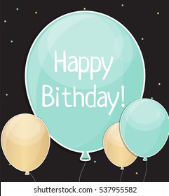 Glossy Happy Birthday Balloons Background Vector Illustration EPS10