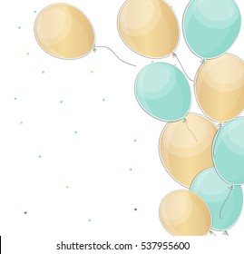 Glossy Happy Birthday Balloons Background Vector Illustration EPS10