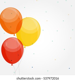 Glossy Happy Birthday Balloons Background Vector Illustration eps10