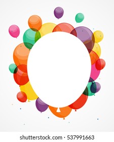 Glossy Happy Birthday Balloons Background Vector Illustration eps10