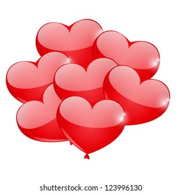 Glossy heart balloon isolated on white
