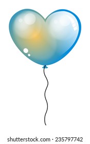 Glossy Heart Balloon Vector