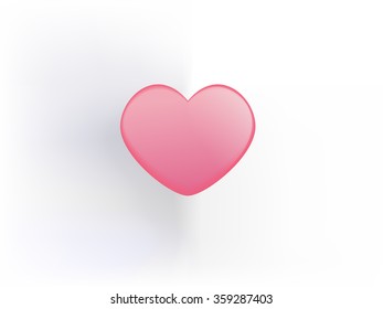 glossy heart on a paper background for Valentine's day or wedding