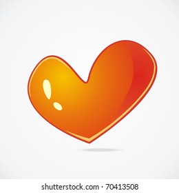 Glossy heart on white background. Vector illustration