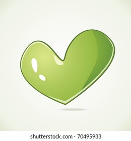 Glossy heart on white background. Vector illustration