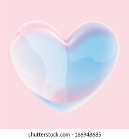 Glossy heart shape balloon isolated