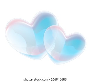 Glossy heart shape balloon isolated