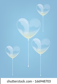 Glossy heart shape balloon isolated