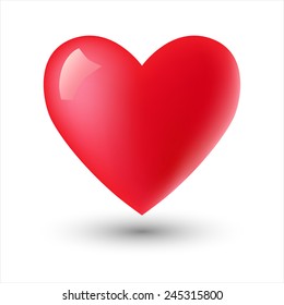 Glossy heart shape on white. Vector eps 10.