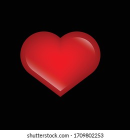glossy heart.Conceptual vector illustration in flat style design.Isolated on background.