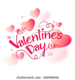 Glossy hearts decorated beautiful greeting card design for Happy Valentine's Day celebration.