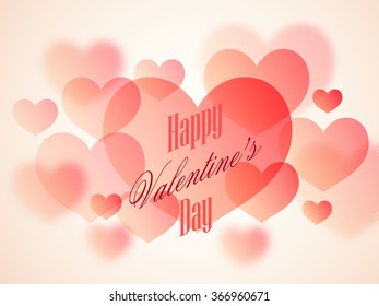 Glossy hearts decorated beautiful greeting card design for Happy Valentine's Day celebration.