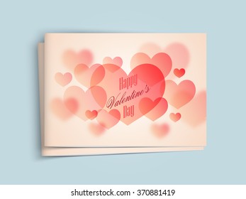 Glossy hearts decorated beautiful greeting card design for Happy Valentine's Day celebration.