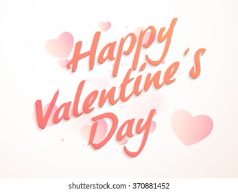 Glossy hearts decorated beautiful greeting card design for Happy Valentine's Day celebration.