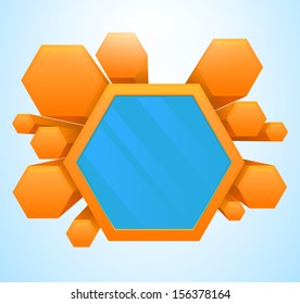 glossy hexagon speech bubble