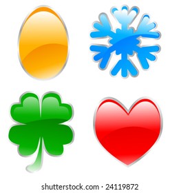 glossy holiday icons made using only simple gradients