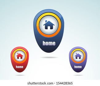 Glossy Home Icon Button