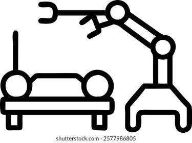 Glossy hospital corridor with robotic assistants and copy space concept as A glossy image of a modern hospital corridor where robotic assistants are moving along symbolizing the in