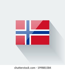 Glossy icon with national flag of Norway. Correct proportions and color scheme.