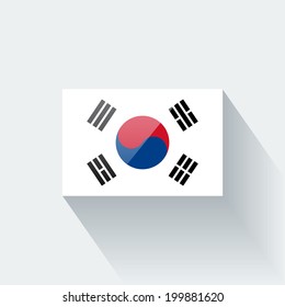 Glossy icon with national flag of South Korea. Correct proportions and color scheme.