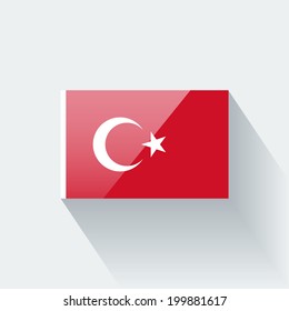 Glossy icon with national flag of Turkey. Correct proportions and color scheme.