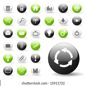 Glossy Icon Set for Web Applications - Vector