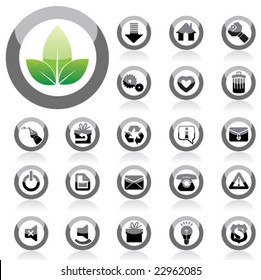 Glossy Icon Set for Web Applications. Vector