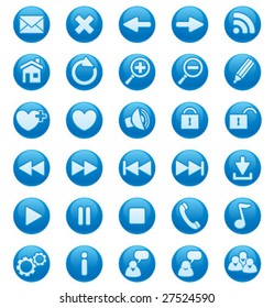 Glossy Icon Set for Web Applications. Vector