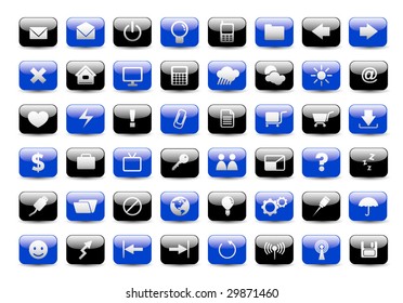 Glossy Icon Set for Web Applications - Vector
