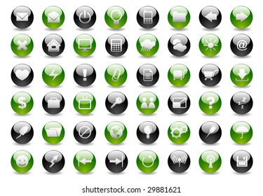 Glossy Icon Set for Web Applications - Vector