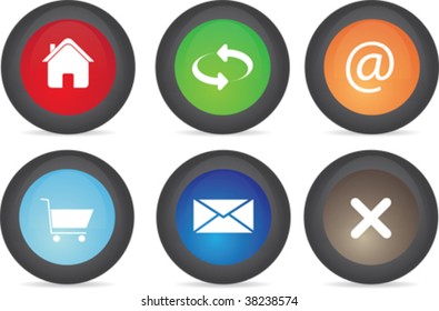 Glossy Icon Set for Web Applications - Vector