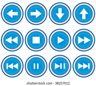 Glossy Icon Set for Web Applications - Vector