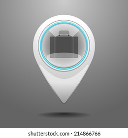 Glossy Icon with the Symbol of the Briefcase