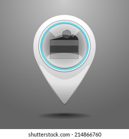 Glossy Icon with the Symbol of the Cake