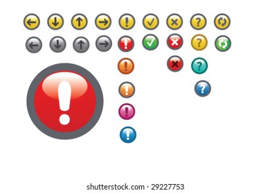 glossy iconic buttons different colors