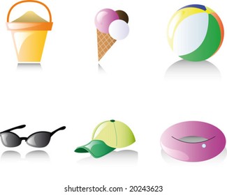 Glossy icons: Beach