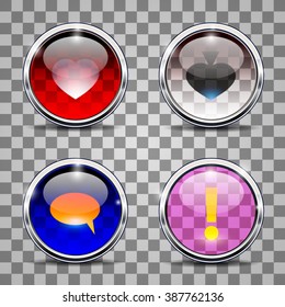 glossy icons on a transparent background