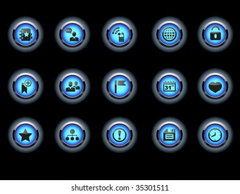Glossy icons, social