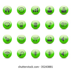 Iconos brillantes, web y multimedia