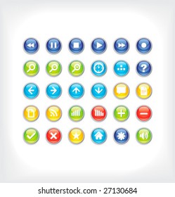 Glossy icons for your website. Vector illustration.