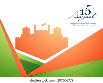 Glossy illustration of Red Fort for 15 August, Indian Independence Day celebration.