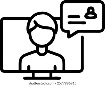 Glossy image of AI assistant appearing on customer support screen with copy space concept as A glossy image showing an AI assistant appearing on a customer support agents screen ag