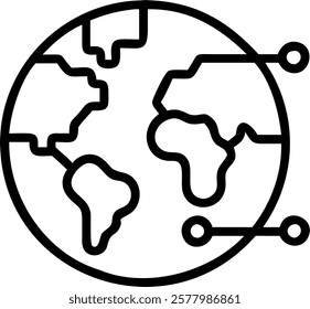 Glossy image of Earth with network grid overlay and copy space concept as A glossy image of Earth overlaid with a network grid pattern set against a dark background with ample copy