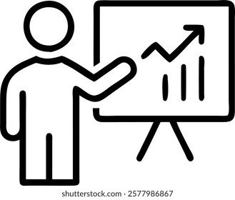 Glossy image of executive presenting holographic sales data on screen with copy space concept as A glossy image of an executive presenting holographic sales data on a large screen