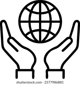 Glossy image of hands holding a digital globe with copy space concept as A glossy image showing hands gently holding a glowing digital globe made of interconnected lines set agains