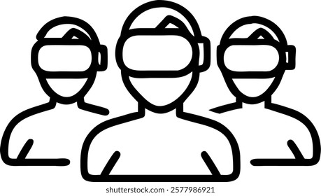 Glossy image of team building activity using VR with copy space concept as A glossy image featuring employees participating in a team building activity using VR headsets in a moder