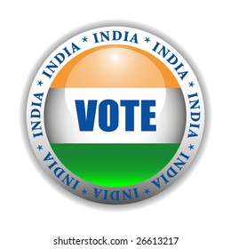 Glossy India Vote Button svg