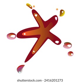 Vector de color marrón brillante con tinta de salpicadura