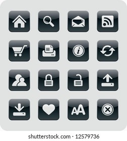 Glossy Internet / Web Icons | Black series