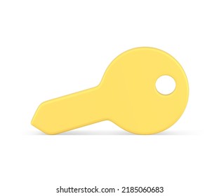 Tecla brillante con hoyo para aplicación de puerta abierta control de privacidad de acceso web control de protección de datos personales Icono 3d ilustración realista del vector. Entrada de cuenta de ciberespacio de la herramienta de desbloqueo seguro por código de contraseña